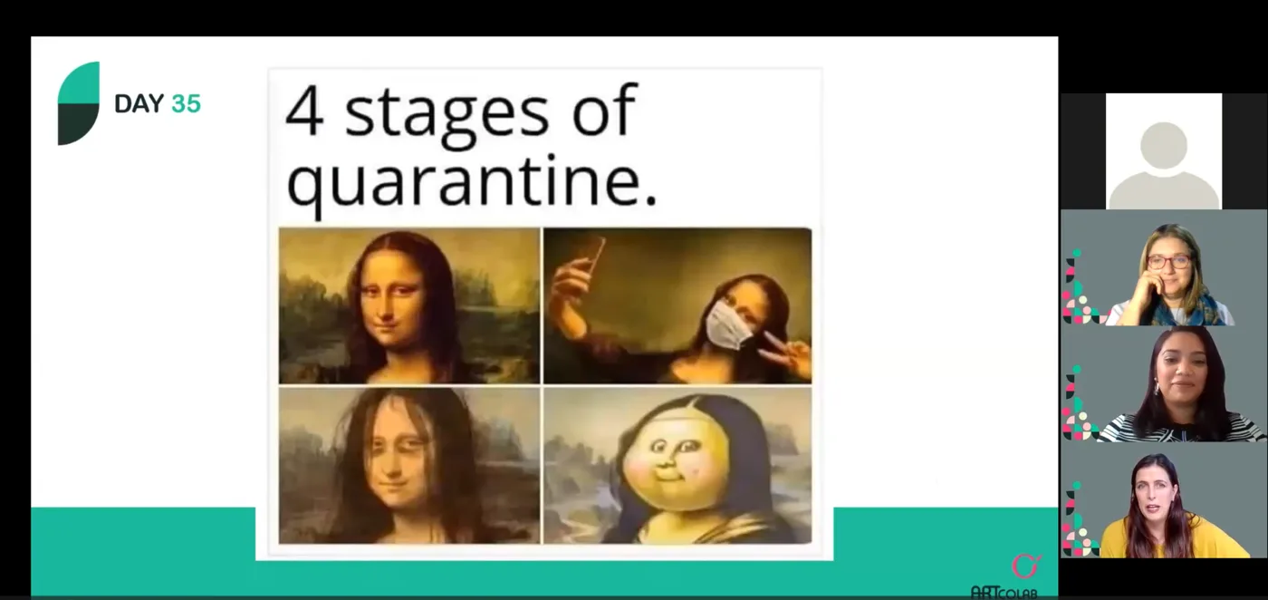 ARTColab session, the stages of quarantine