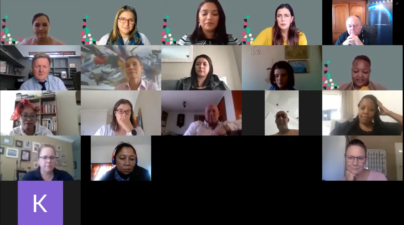 ARTColab session with Michael, a grid of faces on a video call